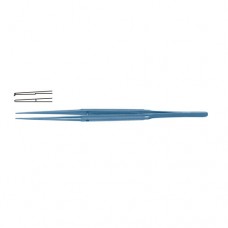 Diam-n-Dust™ Micro Dissecting Forcep Straight - 1 x 2 Teeth Titanium, 15 cm - 6" Tip Size 6.0 x 0.4 mm
